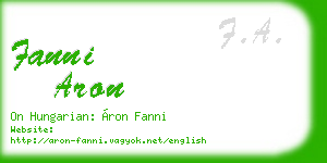 fanni aron business card